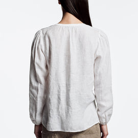 Lightweight Linen Peasant Blouse In White | James Perse Los Angeles