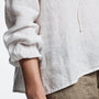 Lightweight Linen Peasant Blouse In White | James Perse Los Angeles