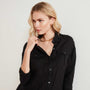 Casual Linen Shirt In Black | James Perse Los Angeles
