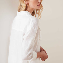 Casual Linen Shirt In White | James Perse Los Angeles