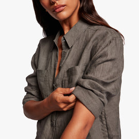 Linen Pocket Shirt In Alligator | James Perse Los Angeles
