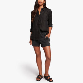 Linen Pocket Shirt In Black | James Perse Los Angeles