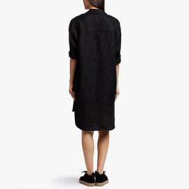 Linen Shirt Dress In Black | James Perse Los Angeles