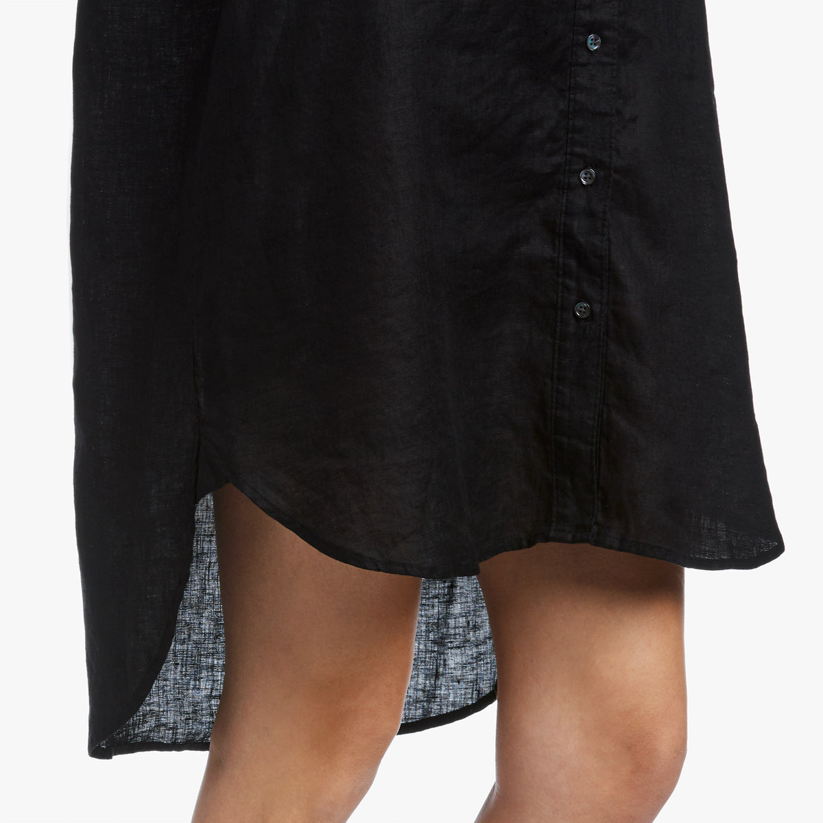 Linen Shirt Dress In Black | James Perse Los Angeles