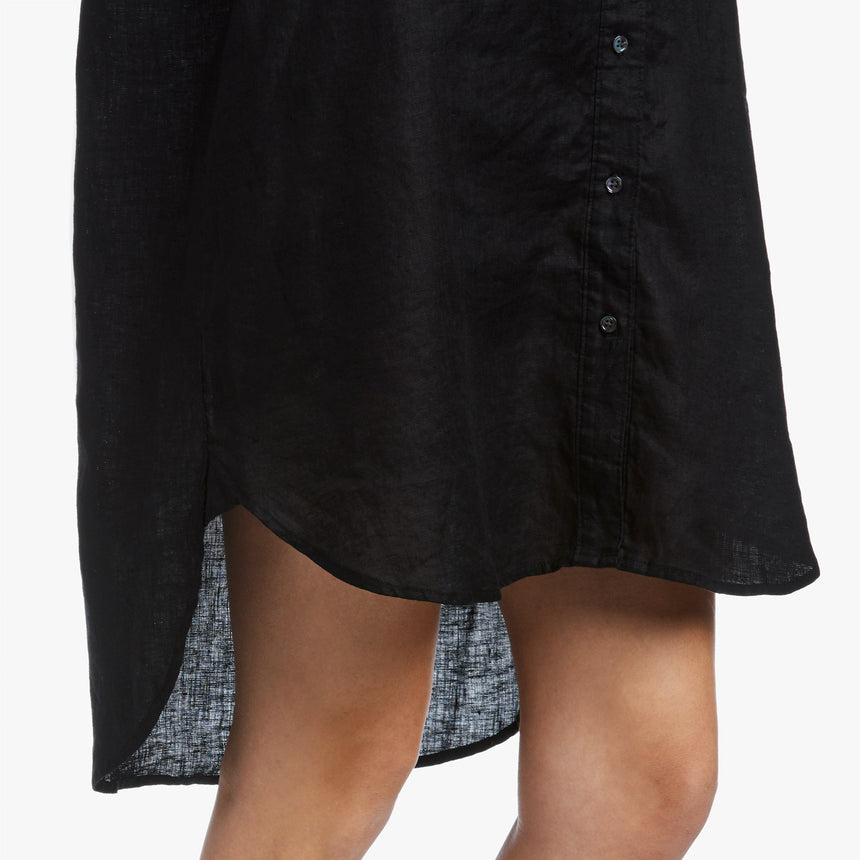 Linen Shirt Dress In Black | James Perse Los Angeles