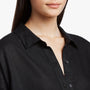 Linen Shirt Dress In Black | James Perse Los Angeles