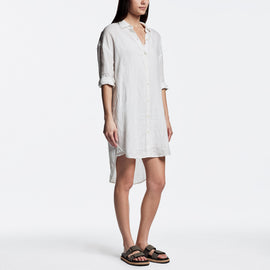 Linen Shirt Dress In Driftwood | James Perse Los Angeles
