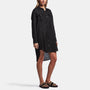 Linen Military Shirt Dress In Black | James Perse Los Angeles