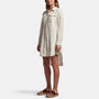 Linen Military Shirt Dress In Calico | James Perse Los Angeles