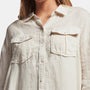 Linen Military Shirt Dress In Calico | James Perse Los Angeles