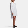 Linen Military Shirt Dress In White | James Perse Los Angeles
