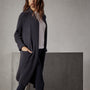 Rib Shawl Open Cardigan in Black | James Perse Los Angeles