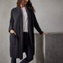 Rib Shawl Open Cardigan in Black | James Perse Los Angeles