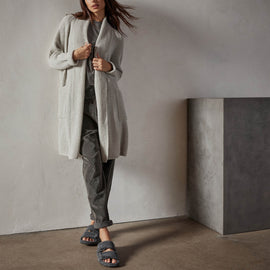 Rib Shawl Open Cardigan in Mist | James Perse Los Angeles