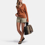 Lightweight Textured Cashmere V Neck In Amber | James Perse Los Angeles