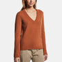 Lightweight Textured Cashmere V Neck In Amber | James Perse Los Angeles