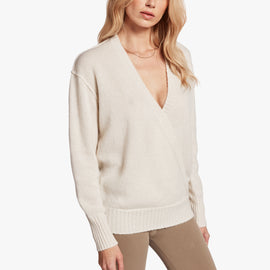 Crossover Cashmere Sweater In Ivory | James Perse Los Angeles