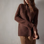 Rib Raglan Crew Sweater in Americano | James Perse Los Angeles