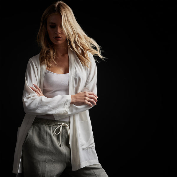 Lounge Robe in Off White | James Perse Los Angeles