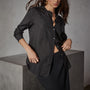 Tuxedo Shirt in Black | James Perse Los Angeles