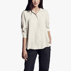 Micro Suede Shirt In Alabaster | James Perse Los Angeles