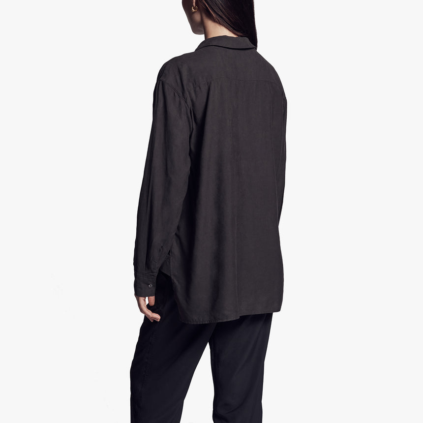 Micro Suede Shirt In Carbon | James Perse Los Angeles
