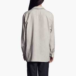 Micro Suede Shirt In Silver | James Perse Los Angeles