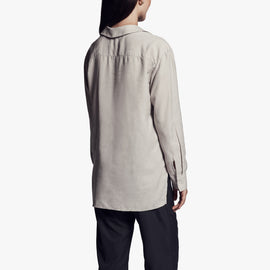 Micro Suede Shirt In Silver | James Perse Los Angeles