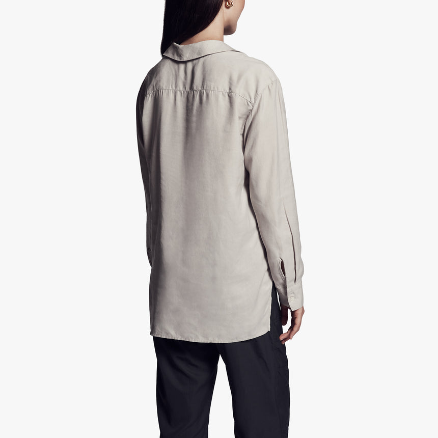 Micro Suede Shirt In Silver | James Perse Los Angeles