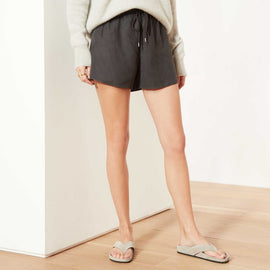 Micro Suede Pull On Short - Carbon | James Perse Los Angeles