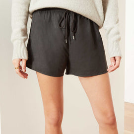 Micro Suede Pull On Short - Carbon | James Perse Los Angeles