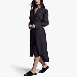Tie Waist Shirt Dress In Carbon | James Perse Los Angeles