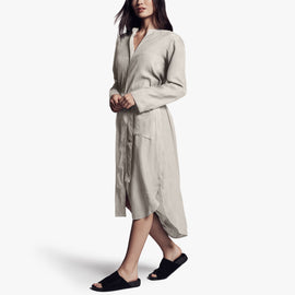 Tie Waist Shirt Dress In Silver | James Perse Los Angeles