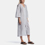 Striped Organza Caftan In Black/White | James Perse Los Angeles
