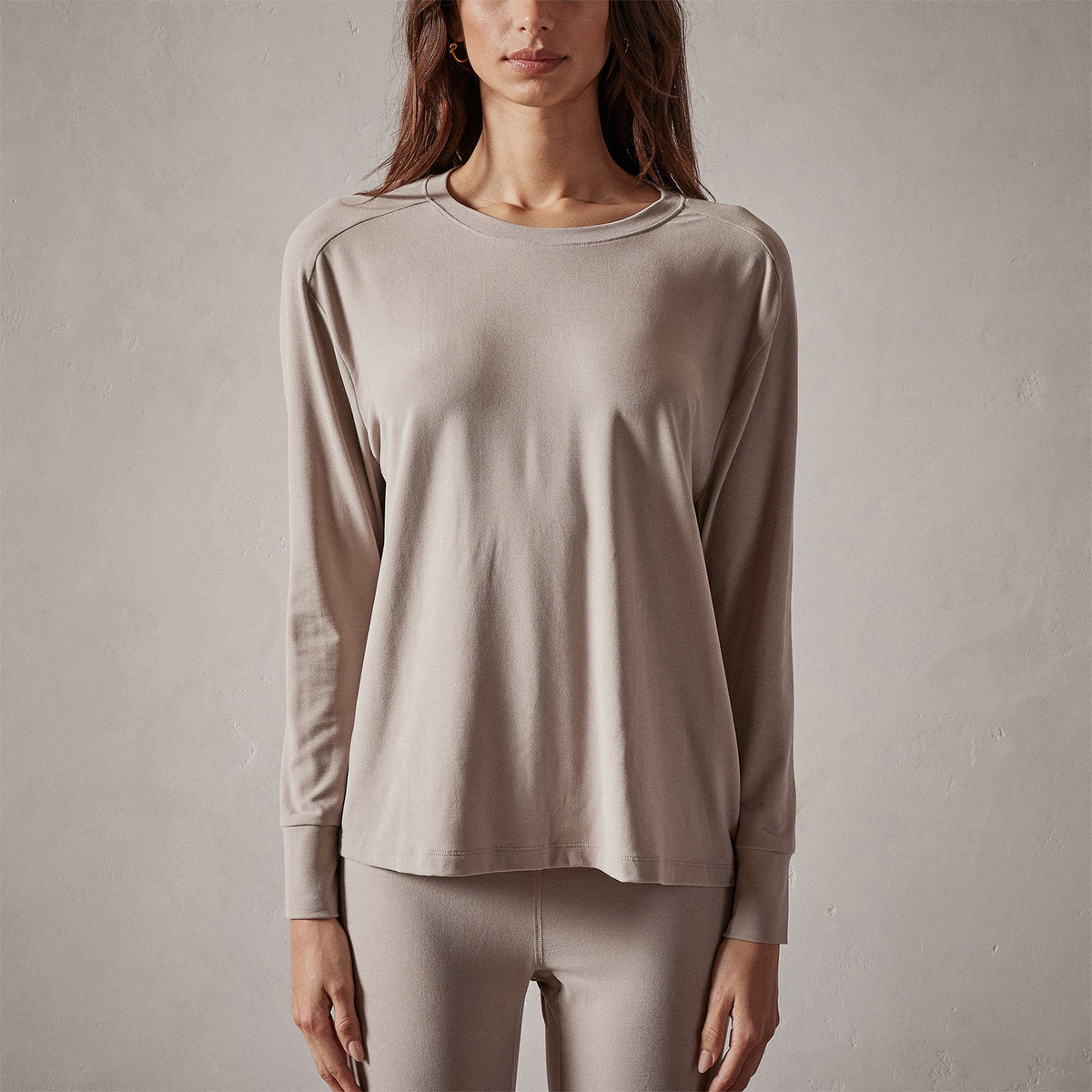 Drop Shoulder Lounge Sweatshirt in Dapple | James Perse Los Angeles