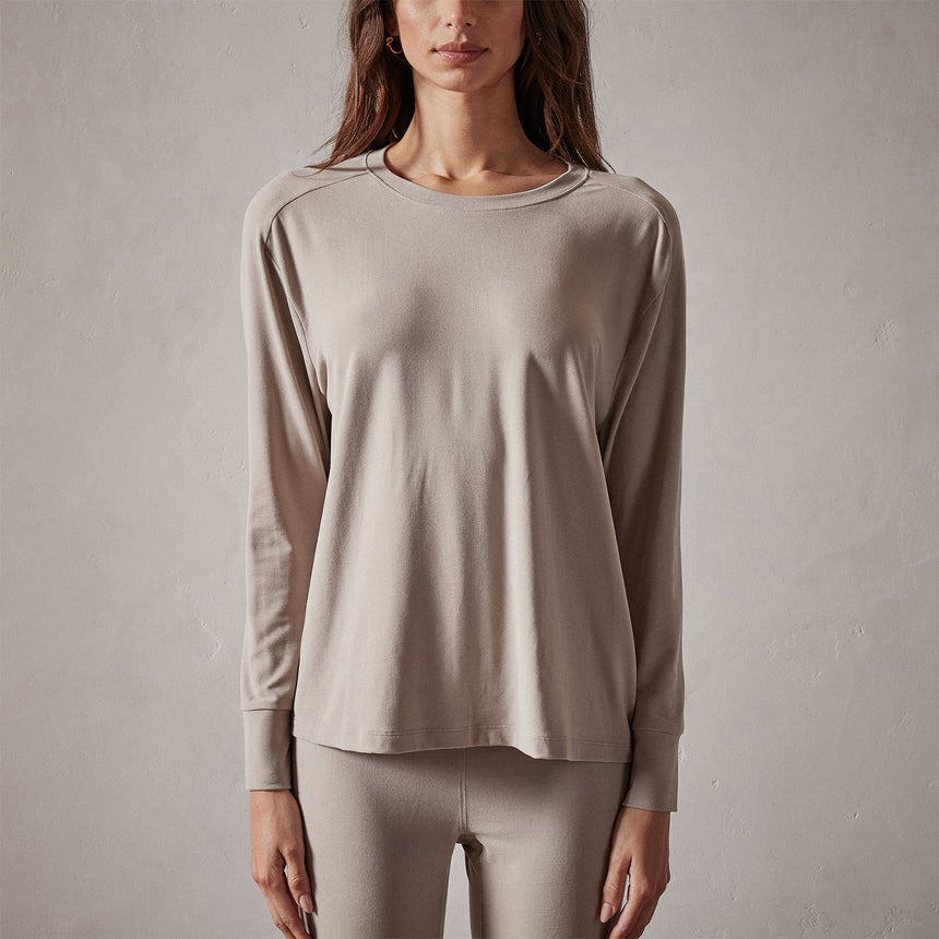 Drop Shoulder Lounge Sweatshirt in Dapple | James Perse Los Angeles