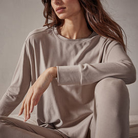 Drop Shoulder Lounge Sweatshirt in Dapple | James Perse Los Angeles