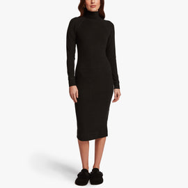 Micro Sueded Turtleneck Dress In Black | James Perse Los Angeles