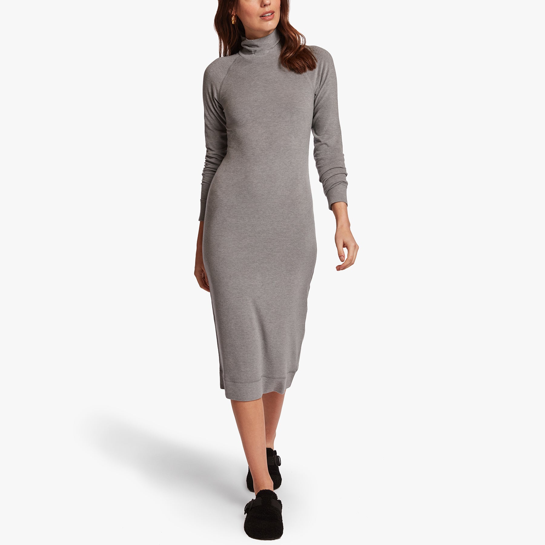 Micro Sueded Turtleneck Dress