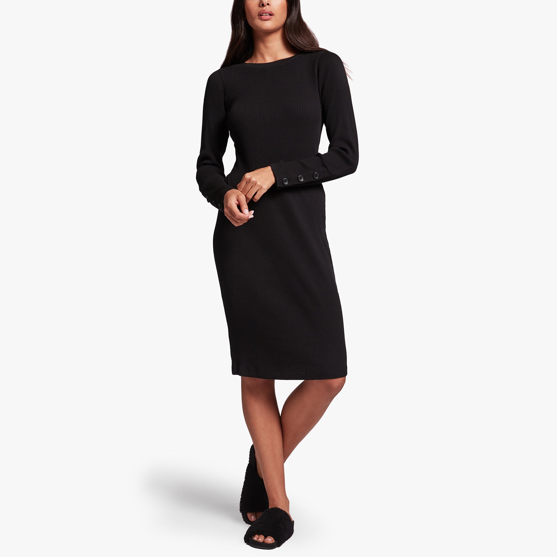Ribbed Crew Neck Dress