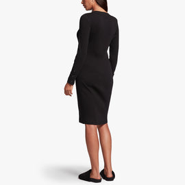 Ribbed Crew Neck Dress In Black | James Perse Los Angeles