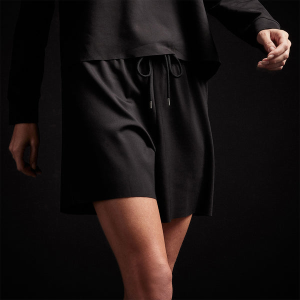 Double Knit Sweat Short in Black | James Perse Los Angeles