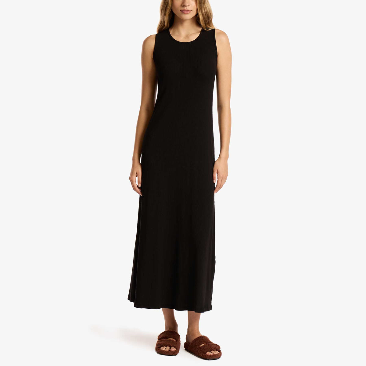 Ribbed Tank Dress - Black | James Perse Los Angeles