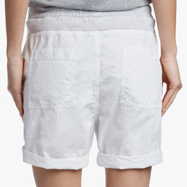 Mixed Media Poplin Short - White Pigment | James Perse Los Angeles
