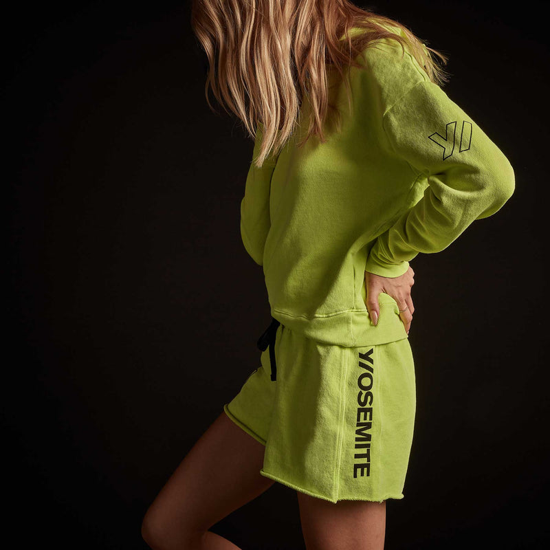 Y/OSEMITE French Terry Sweat Short - Bright Neon/Black | James Perse Los Angeles