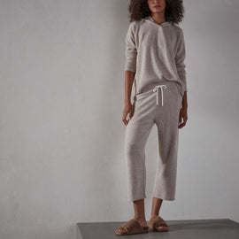 Recycled Cashmere Cropped Pant in Stone | James Perse Los Angeles