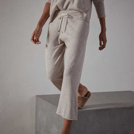 Recycled Cashmere Cropped Pant in Stone | James Perse Los Angeles