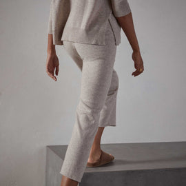 Recycled Cashmere Cropped Pant in Stone | James Perse Los Angeles