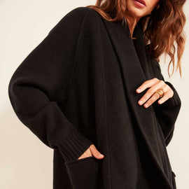 Recycled Cashmere Shawl Collar Cardigan Sweater In Black | James Perse Los Angeles
