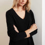 Recycled Cashmere V Neck Sweater - Black | James Perse Los Angeles